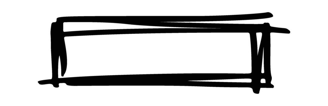 Rectangular highlight border scribble element vector