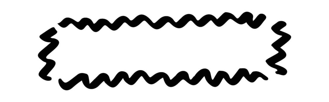 Rectangular wavy frame highlight scribble vector