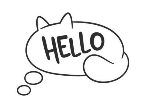 Hola mensaje perezoso gatito marco vector