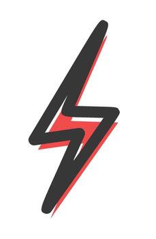 Lightning bolt red drawing element vector
