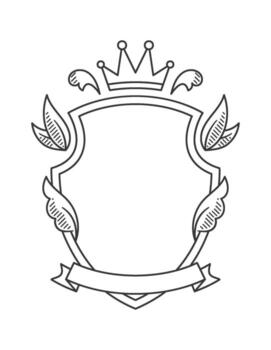 Shield frame logo design element vector