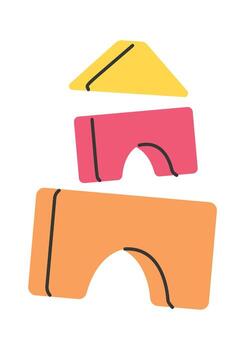 edificio bloques para juguete torre vector