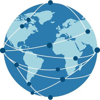 Global Communication Network Connecting the World vector