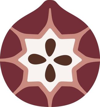 geométrico plano estilo chocolate cacao frijol con cruzar sección ilustración vector