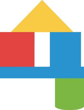 Geometric Simple Stacking Block Arrangement Structure Educational Toy Illustration vector