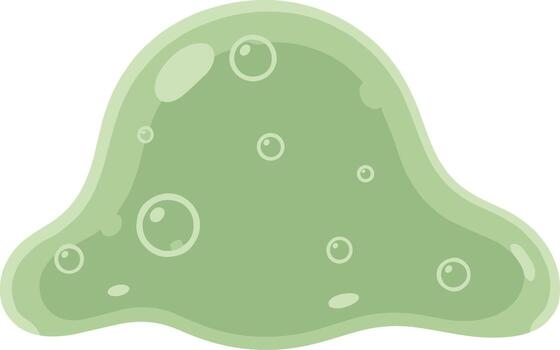 Flat Design Greenish Slime Blob Illustration with Bubbles Inside Graphic vector