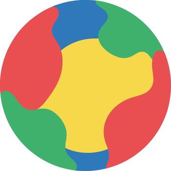 Flat Design Patchwork Circle with Abstract Shapes Illustration Graphic Asset vector