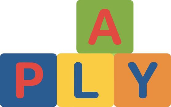 Colorful Flat Design Play Blocks with Letters Child Learning Element vector