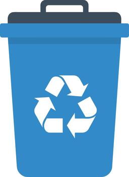 Modern Flat Design Recycling Bin Container with Recycle Symbol Element vector