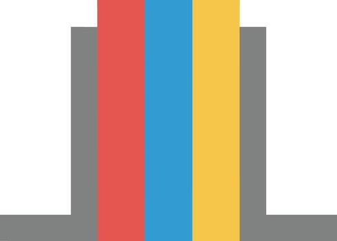 Modern Flat Pillar Column Structure with Vertical Colored Stripe Design vector