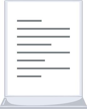 sencillo plano mesa señalización monitor con texto y blanco antecedentes vector