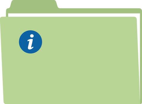 Simple Flat Style Green Folder with Information Icon Graphic Resource vector