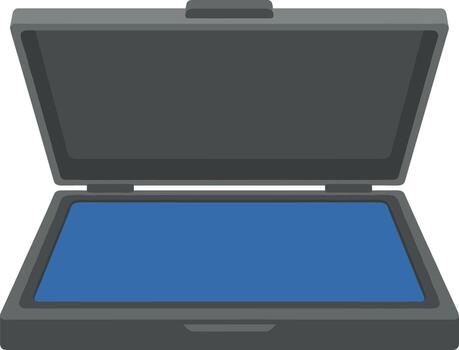 Simple Flat Scanner Machine with Open Lid for Document Digitization vector