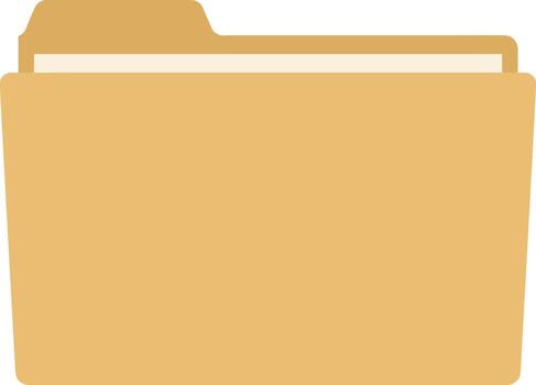 Simple Flat Design Yellow Open File Folder with Paper Sheets vector