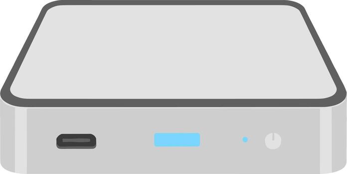 Flat Design Hard Drive External Minimalist Icon for Data Storage vector