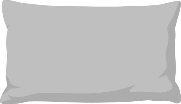 Simple Flat Style Rectangular Gray Sleeping Pillow Comfort Object vector