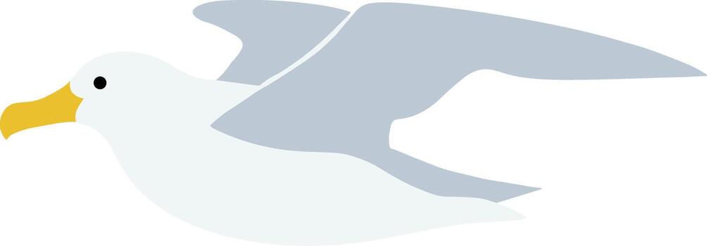 Simple Geometric Seagull in Flight Illustration Element for Graphic Design Project vector