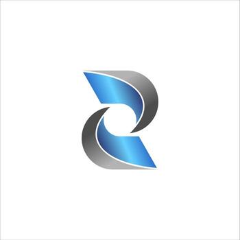 Abstract Geometric Design with Blue and Gray Gradient Elements on White Background vector