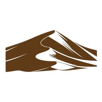 illustration of a simple desert dune artwork depicting wind and sand patterns vector