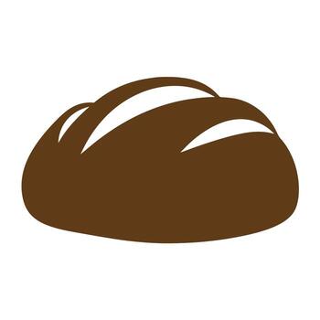 Simple brown loaf of bread isolated on white background in vintage art style vector