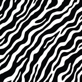 Black and white diagonal zebra stripe pattern seamless background stripes vector