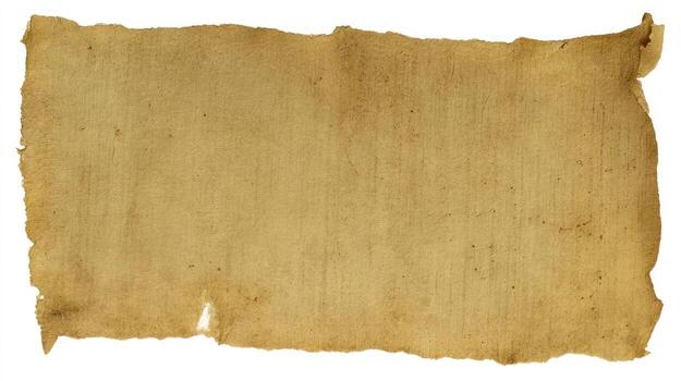 old parchment paper isolated on white background photo
