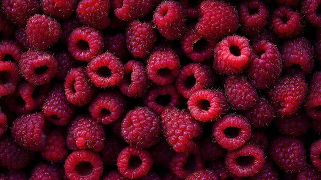 a close up of raspberries photo