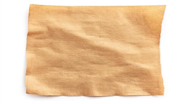 Aged parchment paper texture isolated on white background photo