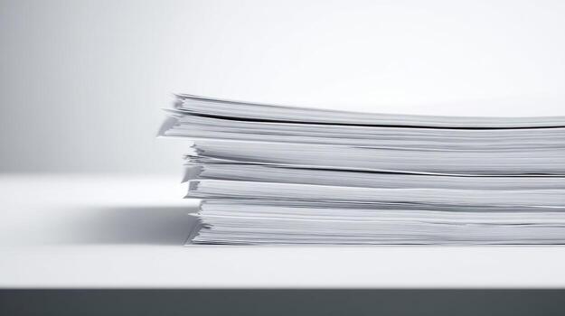 stack of papers on a table photo