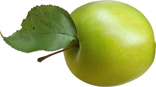 an apple with a leaf on it photo