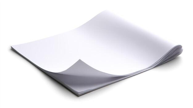blank paper on white background photo