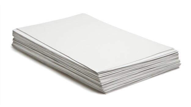 a stack of blank paper on a white background photo