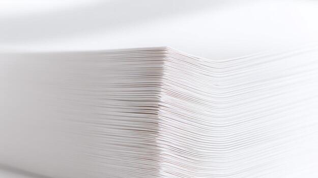 a stack of white paper on a table photo