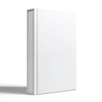 blank white book on a white background photo