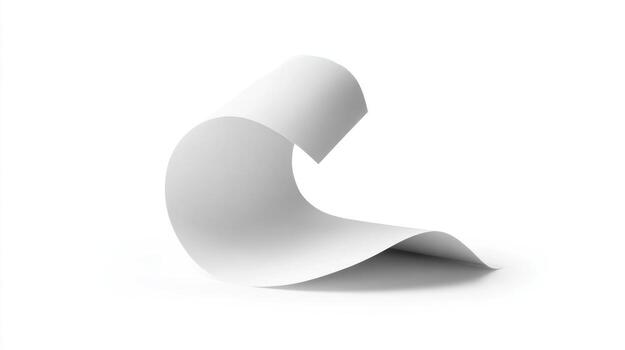 a white paper folded into a curve photo