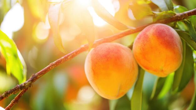 duraznos en un árbol en el Dom foto