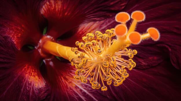 Close up shot of a hibiscus flower macro photography photo