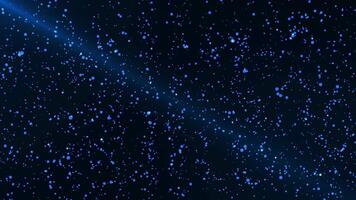 astratto blu particelle galleggiante nel buio spazio, somigliante polvere, stelle, o dati punti. futuristico digitale sfondo per tecnologia, scienza, o cosmico movimento design concetti video