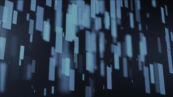 abstrait Contexte avec embrasé bleu rectangulaire bars chute dans mouvement, symbolisant Les données couler, technologie, codage, et futuriste numérique la communication dans cyberespace environnement video
