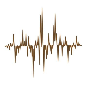 Abstract brown sound waveform graphic on white background for audio and music concepts vector