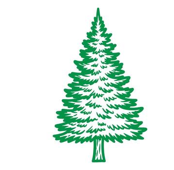 Simple green illustration of a christmas tree suitable for various design applications vector