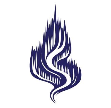 Stylized abstract illustration of a blue flame with sharp edges on a white background vector