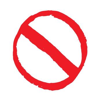 prohibition pencil Hand drawn prohibition sign No entry symbol Red circle with cross line clipart in doodle style Ban Restriction Forbidden stop Single element for print, web, design vector