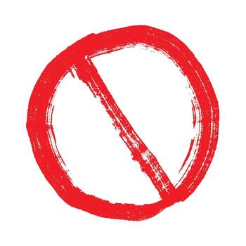prohibition cross Hand drawn prohibition sign No entry symbol Red circle with cross line clipart in doodle style Ban Restriction Forbidden stop Single element for print, web, design vector