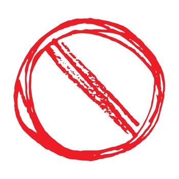 prohibition danger Hand drawn prohibition sign No entry symbol Red circle with cross line clipart in doodle style Ban Restriction Forbidden stop Single element for print, web, design vector