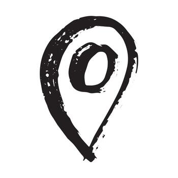 destination Hand drawn map pin Map marker pointer sign GPS and mapping tools Location pin symbol Pinpoint clipart in doodle style Single element for web, design vector