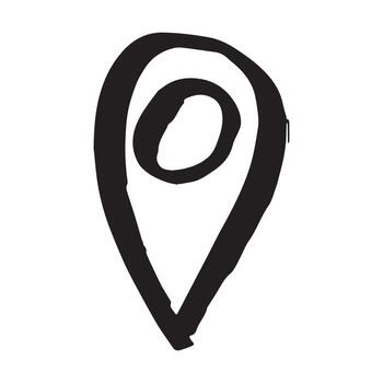 journey Hand drawn map pin Map marker pointer sign GPS and mapping tools Location pin symbol Pinpoint clipart in doodle style Single element for web, design vector