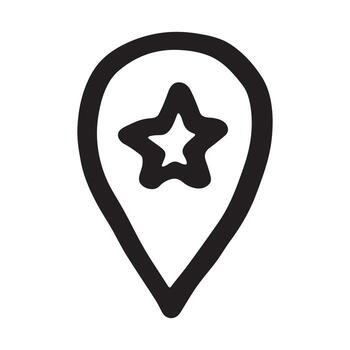 herramienta mano dibujado mapa alfiler mapa marcador puntero firmar GPS y cartografía herramientas ubicación alfiler símbolo determinar con precisión clipart en garabatear estilo soltero elemento para web, diseño vector