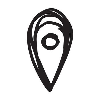 Hand drawn map pin Map marker pointer sign GPS and mapping tools Location pin symbol Pinpoint clipart in doodle style Single element for web, design pinpoint vector