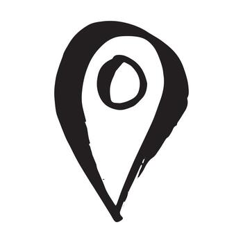 ubicación mano dibujado mapa alfiler mapa marcador puntero firmar GPS y cartografía herramientas ubicación alfiler símbolo determinar con precisión clipart en garabatear estilo soltero elemento para web, diseño vector